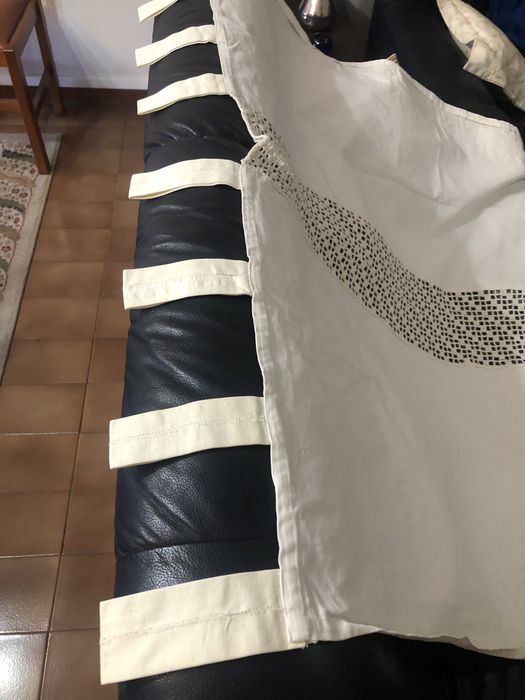 Par de cortinas com croché