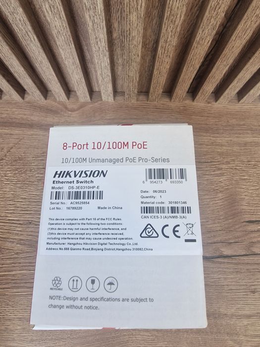 Switch 8 portas POE HIKVISION DS-3E0310HP-E