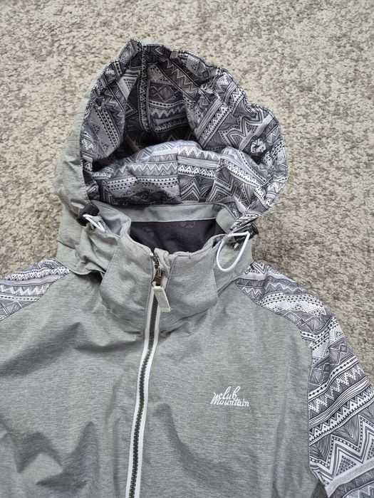 Kurtka narciarska snowboard jak nowa szara M zimowy print damska