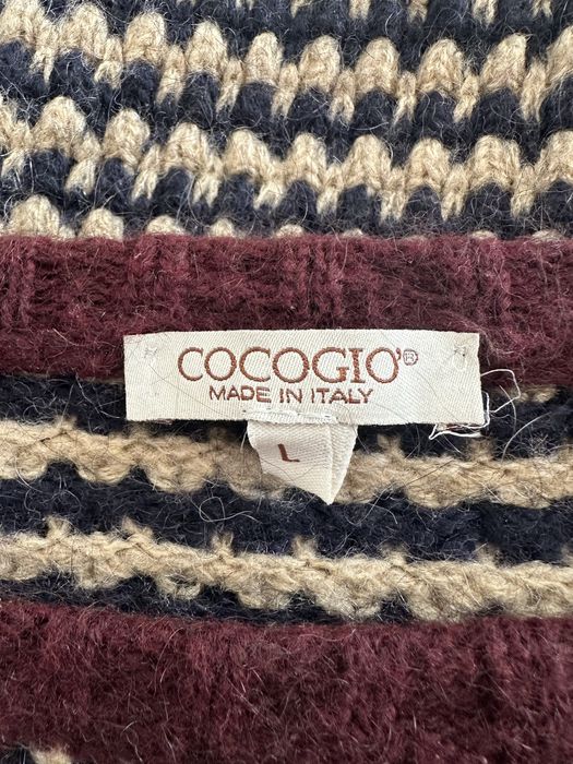 Beżowy damski sweter sweterek w paski 14% wełna 14% moher L 40 Cocogio