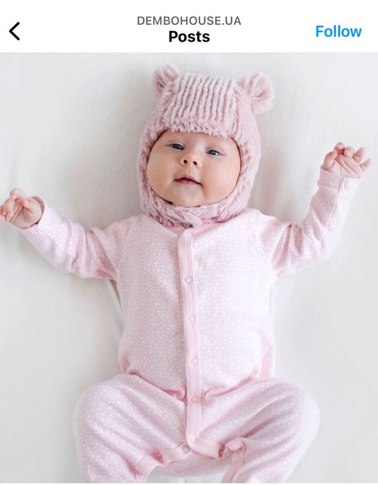 Шапка зимова для новонароджених ог38