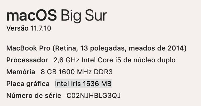 macbook pro 13” Retina 256Gb