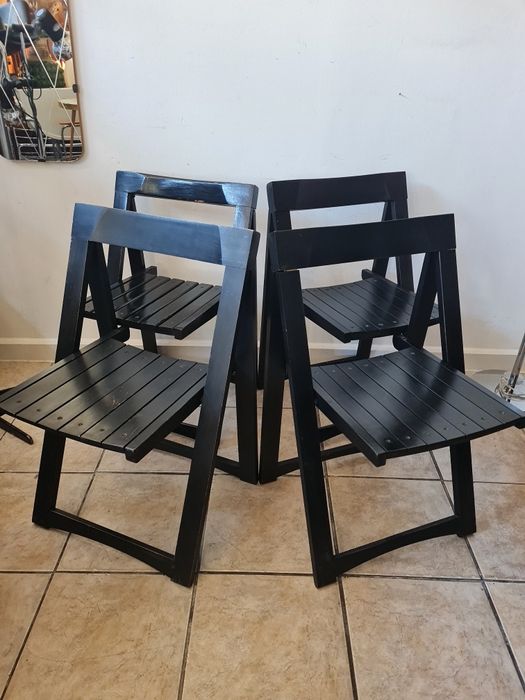 Krzesła składane, drewniane proj.Aldo Jacobera dla Alberto Bazzanie