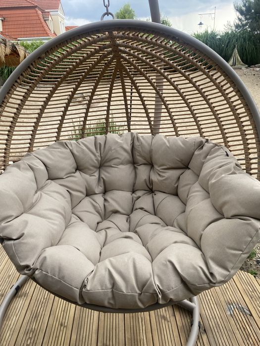 Miloo Home fotel wiszący cocon huśtawka ogrodowa cocoon kokon BEŻ