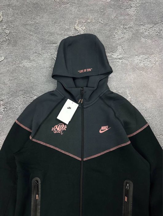 Чоловіче зіп худі чорно сірого кольору Syno