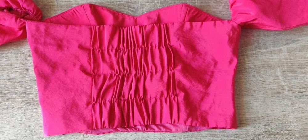 bluzka gorset crop top różowa