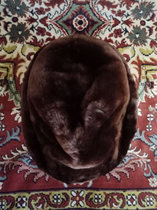 Шапка мужская натуральная цигейка овчина б/у