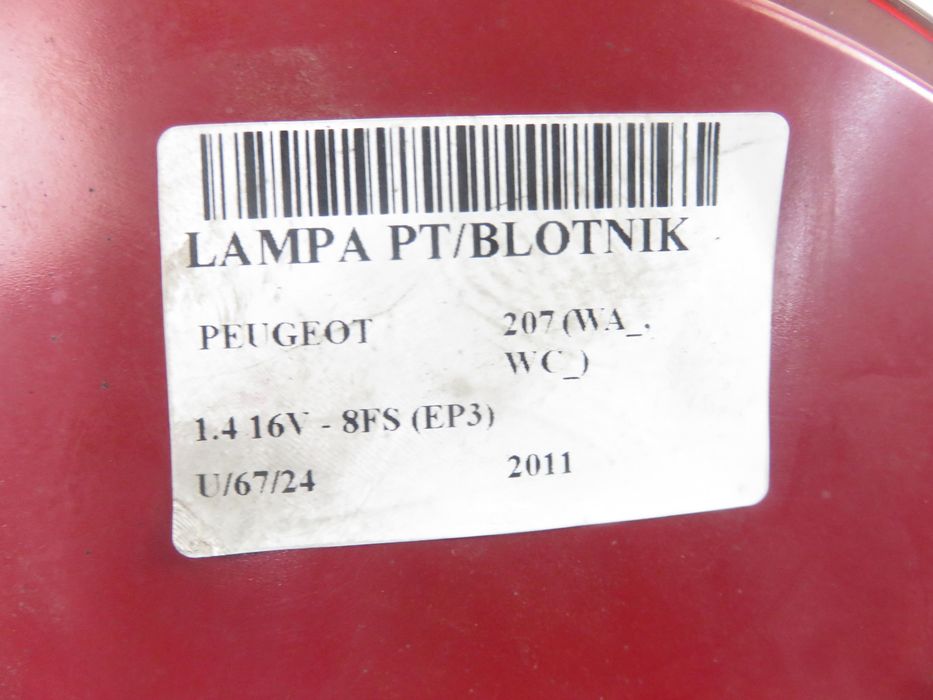 Lampa Prawa Tylna Peugeot 207 Lift Vp9pfx13404a