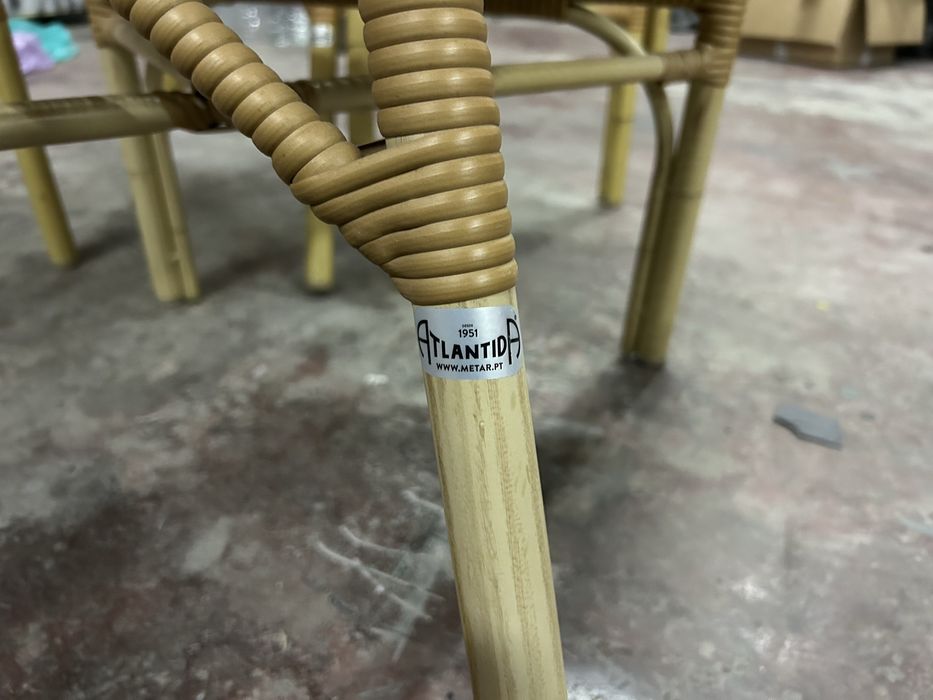 Conjunto de Cadeiras Alumínio com Efeito Vime