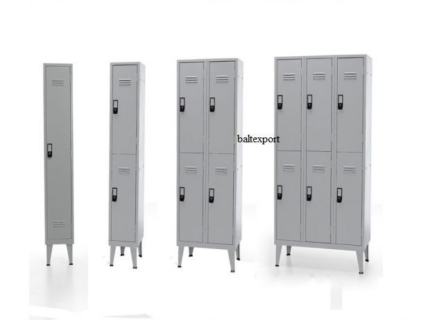 Vestiário Duplo Metálico | 1900x600x500mm Cacifos 2 Portas Cinza Novo