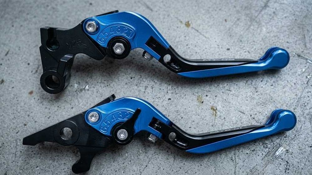 Motorcycle Adjustable Folding Extendable Brake Clutch Levers for Honda (Blue)
