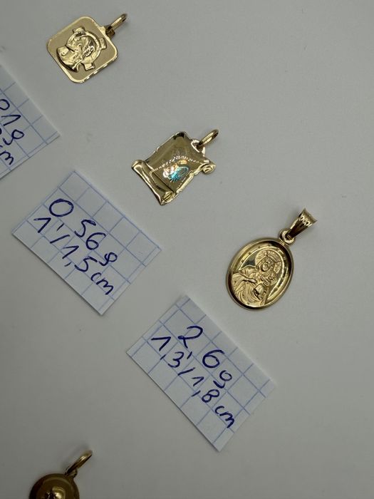 Złota zawieszka medalik matka boska aniołek maryjka krzyż