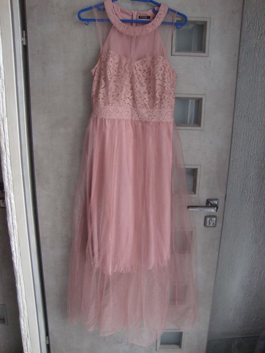 Suknia długa sukienka wieczorowa wyjściowa rozmiar M 38  róż fuksja