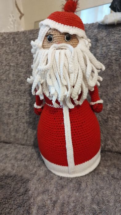 Ручная работа вязаная игрушка дед мороз( Санта Клаус)