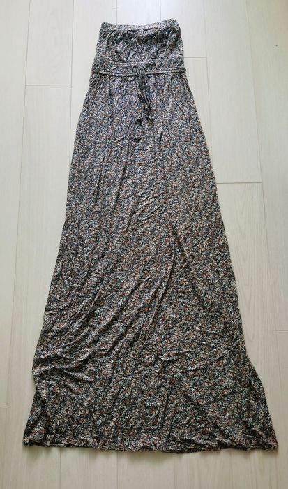 Летнее платье без бретелек, трикотажный сарафон в пол на беременную