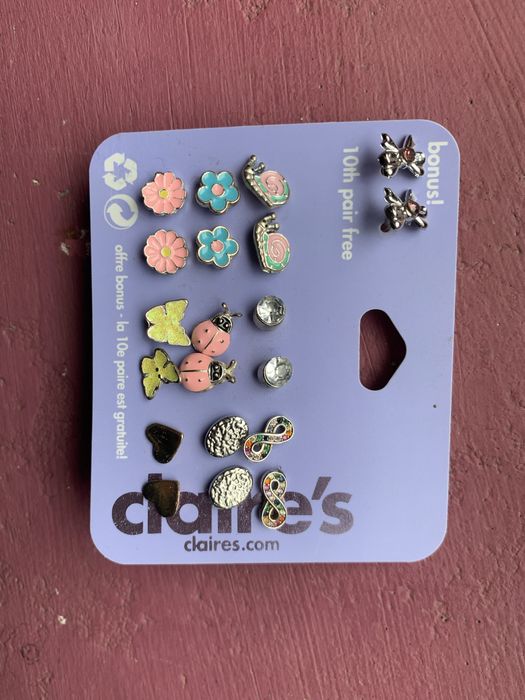 Zestaw kolczyków 10 szt Claire’s