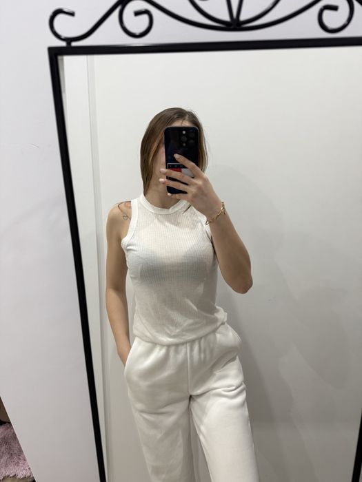 Bluzka podkoszulek biały prążek Asos