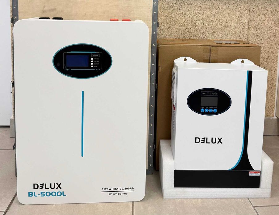 Комплект резервного живлення DELUX 5 кВт + LiFePO4 5,12 кВт·год