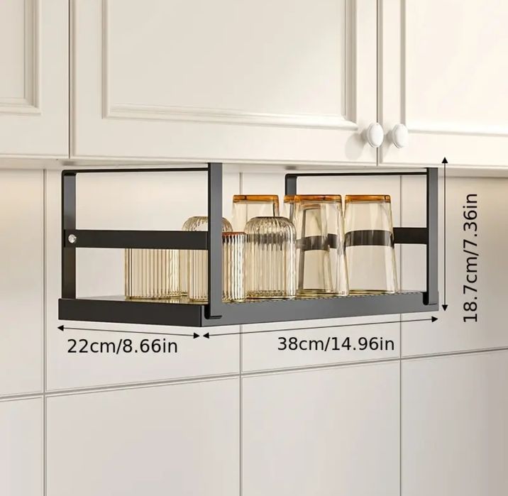 Półka wisząca podwieszana metalowa 38 x 22 x 19