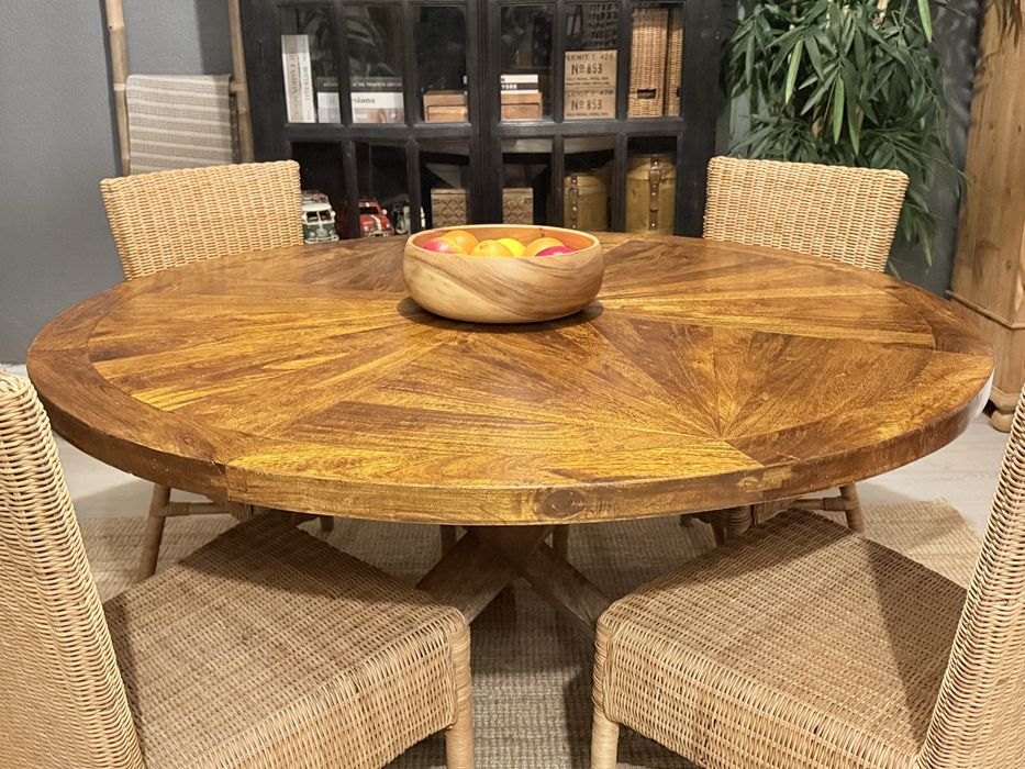 mesa, jantar, refeição, sala, teca, oriental, area, rustica