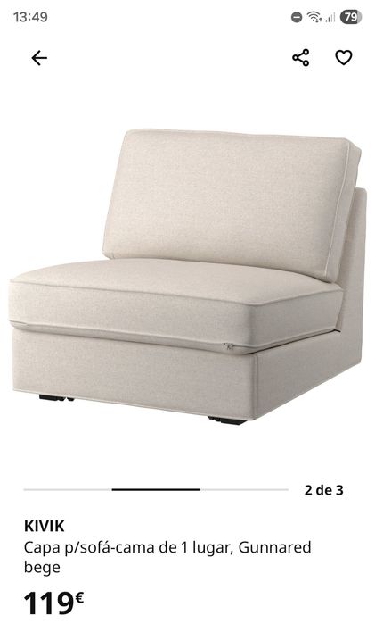 Capa sofá-cama  kivik ikea