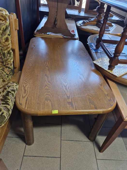 Ława zaokrąglone rogi proste nogi blat: 133x73 cm wys. 50 cm wysyłka