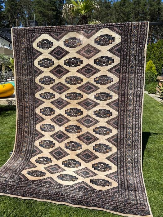 Vintage r.tkany kaszmirowy dywan Pakistan Buchara 275x185 galeria 9 tyś