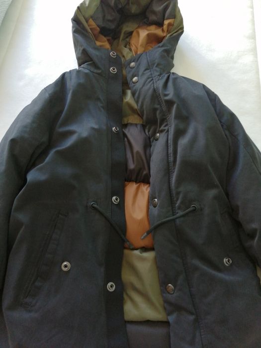 Casaco Parka Zara cinza escuro 9 Anos reversível
