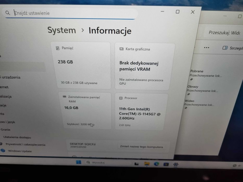 Lenovo T14 gen.2 i5/16/256/14" fullhd win 11