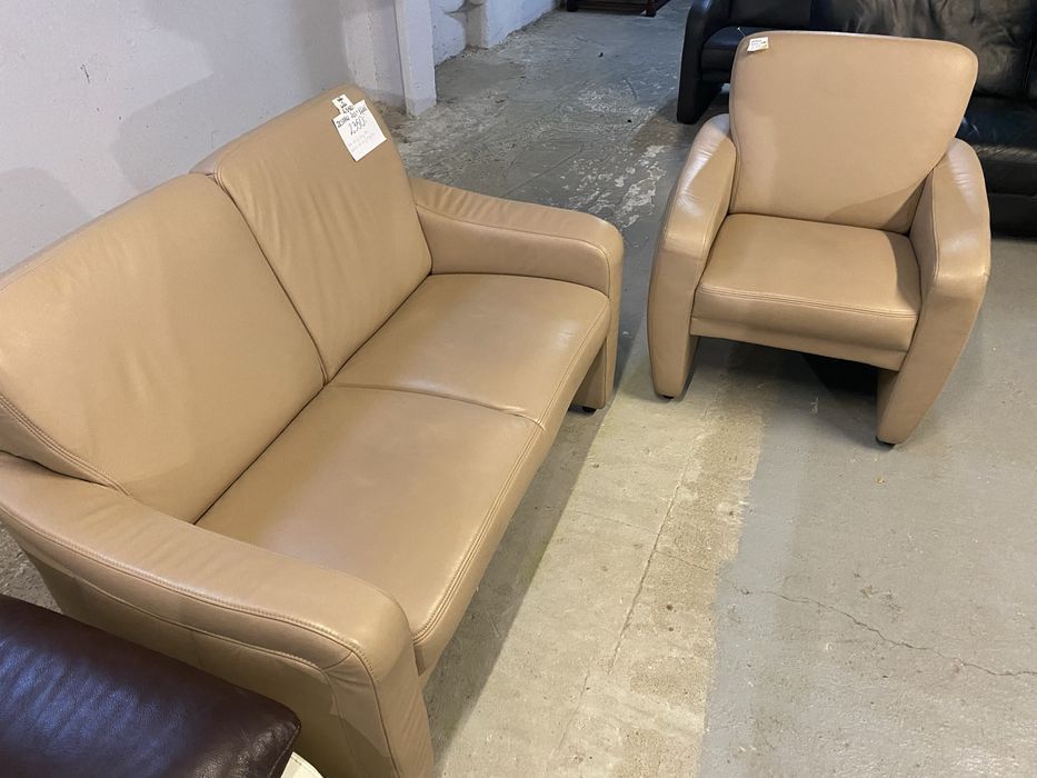Zestaw wypoczynkowy sofa+fotel 2+1 skórzany skóra naturalna FV DOWÓZ