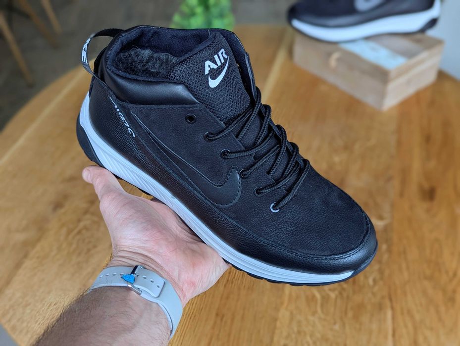 Зимові чоловічі Черевики кросівки Nike force ШКІРА топ якість ,теплі!!