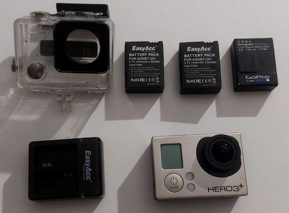 kamerka sportowa Gopro hero 3 plus oraz ładowarka razem 3 baterie