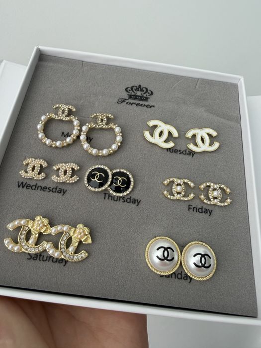 Набір сережок Chanel, сережки Chanel, серги