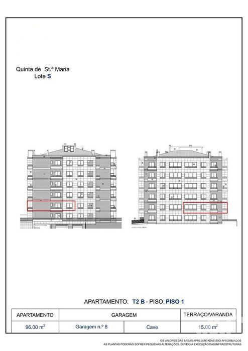 Apartamento T2 em Tavarede de 96,00 m2