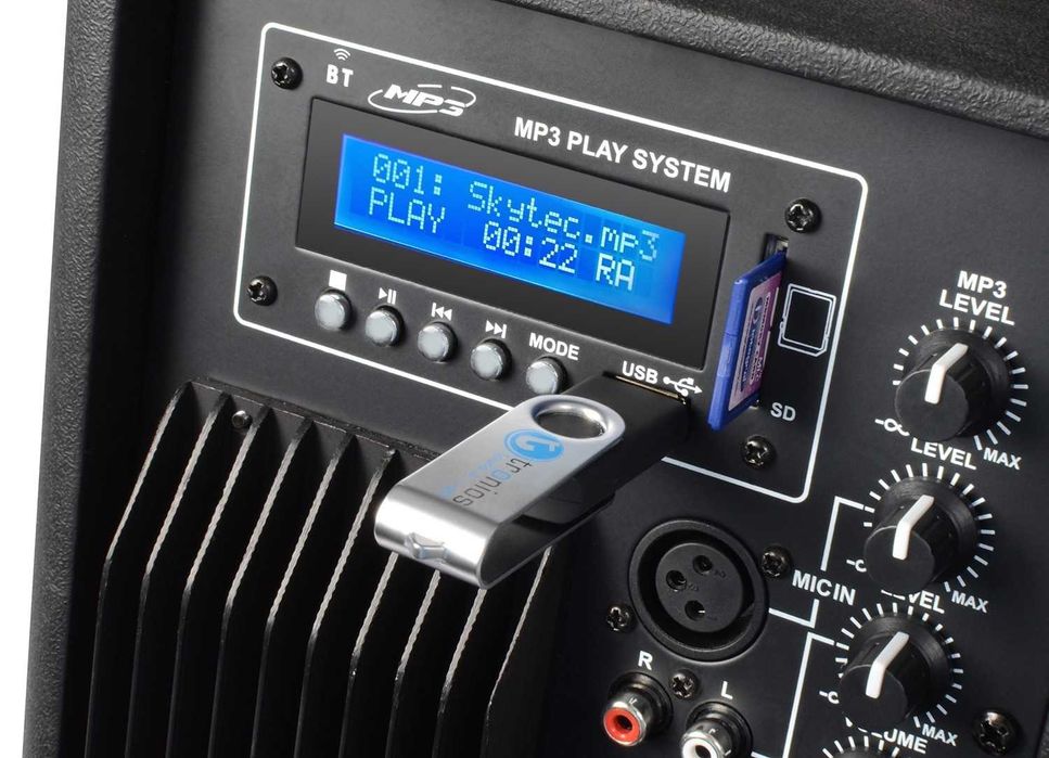 Coluna Amplificada ABS 12" 600W c/ MP3 USB/SD/BLUETOOTH  - Skytec