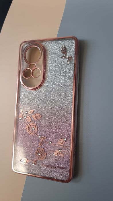 Etui Błyszczące do OPPO Reno 10 / 10 Pro 5G Plecki z Kwiatami case 2w1
