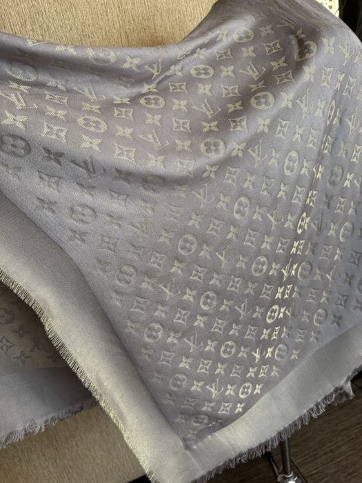 Вінтажний світло-ліловий палантин Louis Vuitton із суміші шовку, вовни