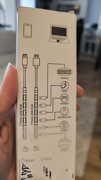 Adapter USB hub  7portow