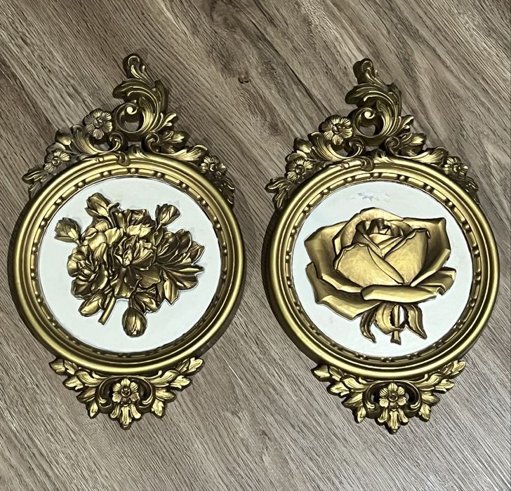 Placas Syroco Florais Douradas USA