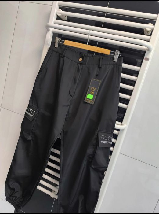 Czarne bojówki ortalionowe Coco Style Exclusive | nowe z metką | M/L