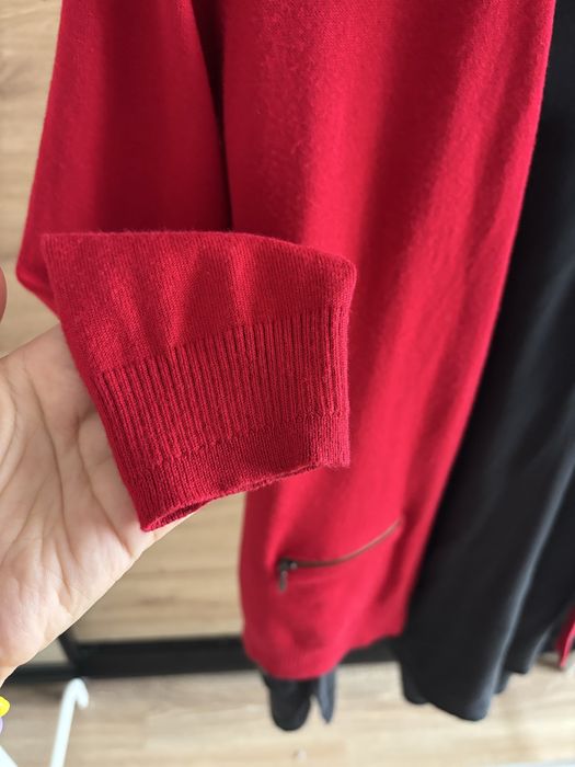 Sweter kardigan wiskoza 40 czerwony eleganck swiateczny