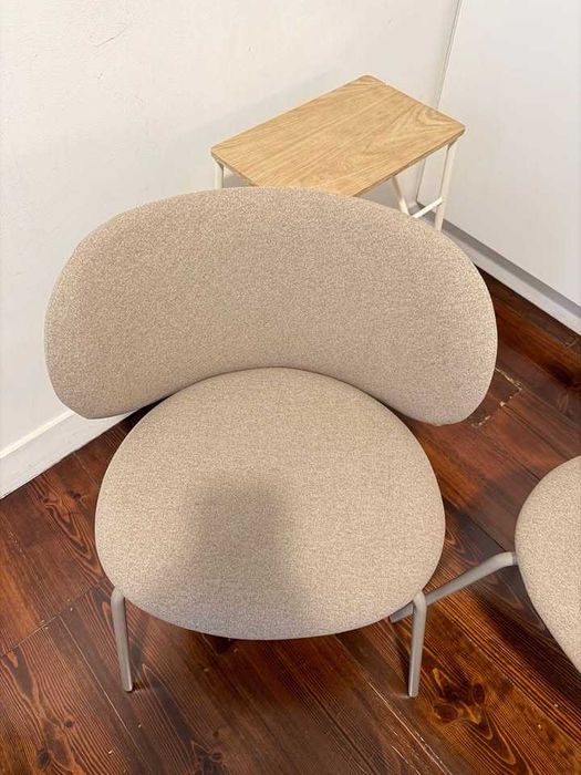 Ikea Docksta / Krylbo Table and 4 chairs, white white/Tonerud dark beige, 103 cm
