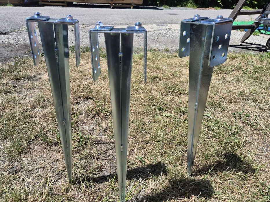 Podstawa słupa kotwa wbijana regulowana 0-120mm Gruby Ocynk SOLIDNA