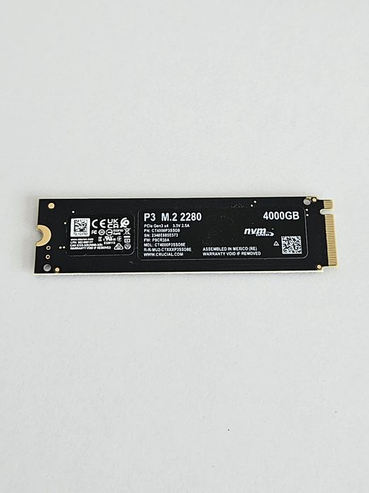 SSD m2 4tb свежий, здоровье 99%. Crucial P3
