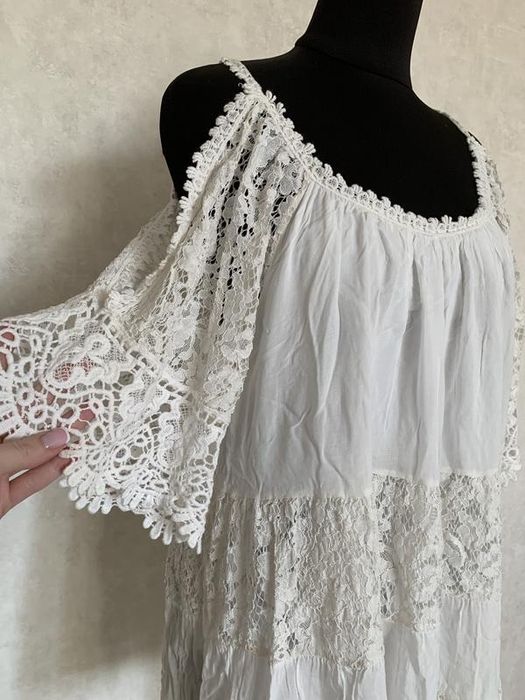 Guess пляжна біла сукня плаття із мережива s-m розмір оверсайз