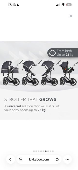 Carrinho 3 em 1 bebé