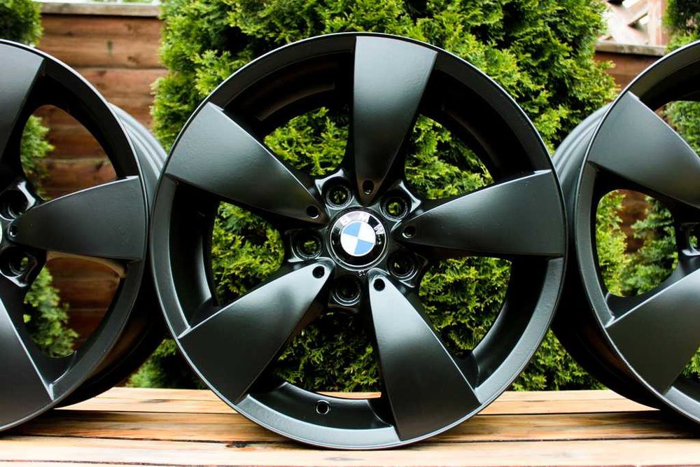 5x120 17 cali BMW 5 E60 7,5x17 ET20 jak nowe Oryginał BMW czarne Czarny MAT