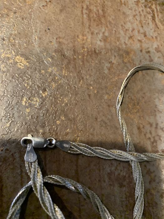 Piękny szeroki łancuch srebro 925