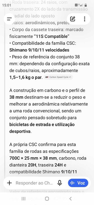 Rodas carbono 470€. Oportunidade