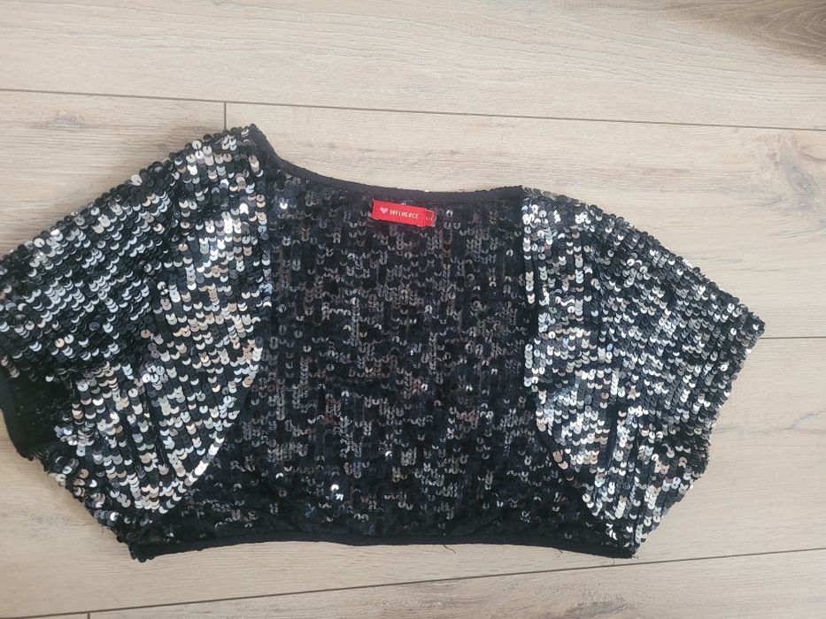Bolerko damskie roz S modne cekiny